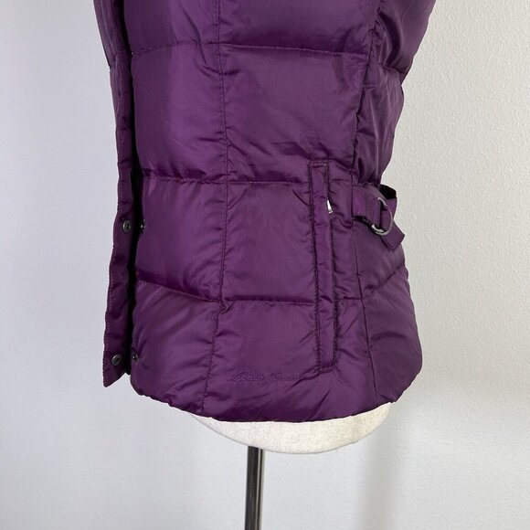 Eddie Bauer NWT Premium Quality Goose Down Vest Women's XS Purple Puffer - Picture 5 of 14